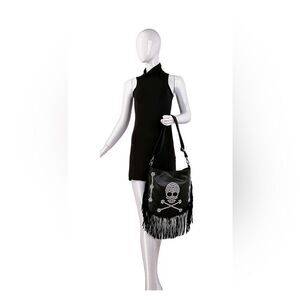 Jolly Roger Fringe Skull Handbag